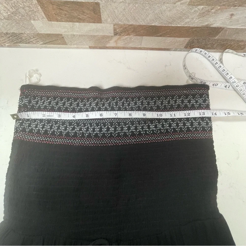 Superdry Black Strapless Wide-Leg Jumpsuit with Patterned Bodice - Picture 8 of 13